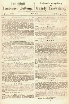 Amtsblatt zur Lemberger Zeitung = Dziennik Urzędowy do Gazety Lwowskiej. 1864, nr 27
