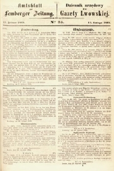 Amtsblatt zur Lemberger Zeitung = Dziennik Urzędowy do Gazety Lwowskiej. 1864, nr 35
