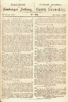 Amtsblatt zur Lemberger Zeitung = Dziennik Urzędowy do Gazety Lwowskiej. 1864, nr 36