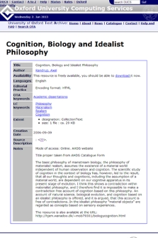 Cognition, Biology and Idealist Philosophy