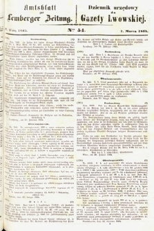 Amtsblatt zur Lemberger Zeitung = Dziennik Urzędowy do Gazety Lwowskiej. 1864, nr 54