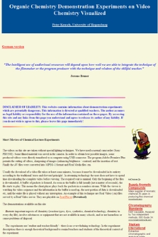 Organic chemistry demonstration experiments on video : Chemistryvisualized