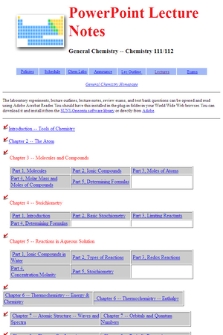 Power Point Lecture Notes : General Chemistry : Chemistry 111/112