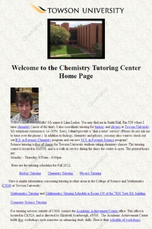 Welcome to the Chemistry Tutoring Center Home Page