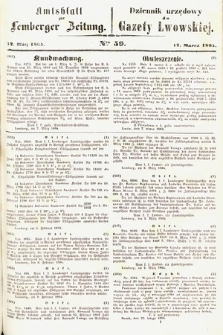 Amtsblatt zur Lemberger Zeitung = Dziennik Urzędowy do Gazety Lwowskiej. 1864, nr 59