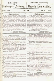 Amtsblatt zur Lemberger Zeitung = Dziennik Urzędowy do Gazety Lwowskiej. 1864, nr 68