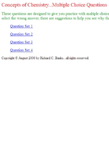 Concepts of Chemistry...Multiple Choice Questions