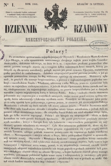 Dziennik Rządowy Rzeczypospolitéj Polskiéj. 1846, № 1