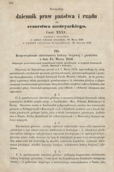 Allgemeines Reichs-Gesetz-und Regierungsblatt für das Kaiserthum Osterreich = Powszechny Dziennik Praw Państwa i Rządu dla Cesarstwa Austryackiego. 1850, kwartał 1, cz. 35