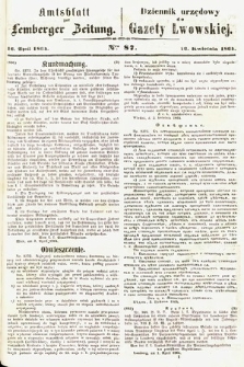 Amtsblatt zur Lemberger Zeitung = Dziennik Urzędowy do Gazety Lwowskiej. 1864, nr 87