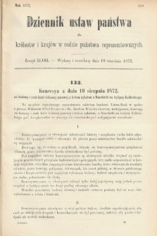 Dziennik Ustaw Państwa dla Królestw i Krajów w Radzie Państwa Reprezentowanych. 1872, zeszyt 48