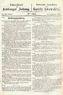 Amtsblatt zur Lemberger Zeitung = Dziennik Urzędowy do Gazety Lwowskiej. 1864, nr 144