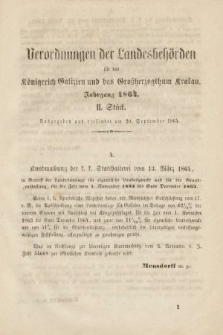 Verordnungen der Landesbehörden für das Königreich Galizien und Grossherzogthum Krakau. 1864, Stück 2