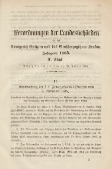 Verordnungen der Landesbehörden für das Königreich Galizien und Grossherzogthum Krakau. 1864, Stück 4