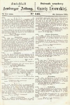 Amtsblatt zur Lemberger Zeitung = Dziennik Urzędowy do Gazety Lwowskiej. 1864, nr 146