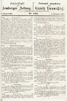 Amtsblatt zur Lemberger Zeitung = Dziennik Urzędowy do Gazety Lwowskiej. 1864, nr 178