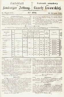 Amtsblatt zur Lemberger Zeitung = Dziennik Urzędowy do Gazety Lwowskiej. 1864, nr 194