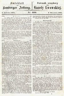 Amtsblatt zur Lemberger Zeitung = Dziennik Urzędowy do Gazety Lwowskiej. 1864, nr 201