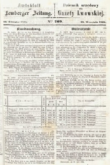 Amtsblatt zur Lemberger Zeitung = Dziennik Urzędowy do Gazety Lwowskiej. 1864, nr 209