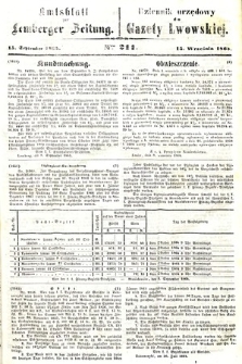 Amtsblatt zur Lemberger Zeitung = Dziennik Urzędowy do Gazety Lwowskiej. 1864, nr 211