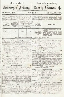Amtsblatt zur Lemberger Zeitung = Dziennik Urzędowy do Gazety Lwowskiej. 1864, nr 212