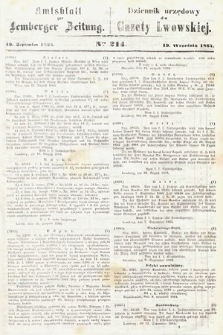 Amtsblatt zur Lemberger Zeitung = Dziennik Urzędowy do Gazety Lwowskiej. 1864, nr 214