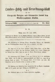 Landes-Gesetz- und Verordnungsblatt für das Königreich Galizien und Lodomerien sammt dem Großherzogthume Krakau. 1869, Stück 11