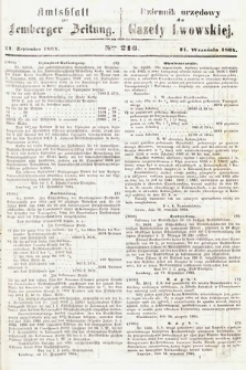 Amtsblatt zur Lemberger Zeitung = Dziennik Urzędowy do Gazety Lwowskiej. 1864, nr 216
