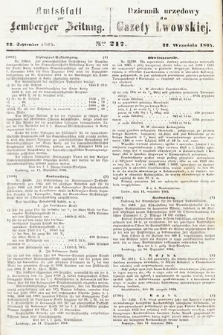Amtsblatt zur Lemberger Zeitung = Dziennik Urzędowy do Gazety Lwowskiej. 1864, nr 217