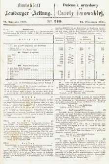 Amtsblatt zur Lemberger Zeitung = Dziennik Urzędowy do Gazety Lwowskiej. 1864, nr 219