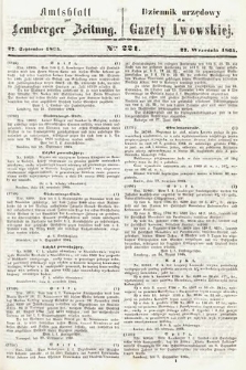 Amtsblatt zur Lemberger Zeitung = Dziennik Urzędowy do Gazety Lwowskiej. 1864, nr 221