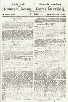 Amtsblatt zur Lemberger Zeitung = Dziennik Urzędowy do Gazety Lwowskiej. 1864, nr 231