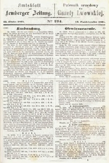Amtsblatt zur Lemberger Zeitung = Dziennik Urzędowy do Gazety Lwowskiej. 1864, nr 234