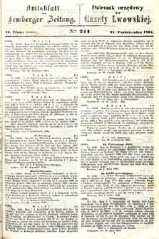 Amtsblatt zur Lemberger Zeitung = Dziennik Urzędowy do Gazety Lwowskiej. 1864, nr 241