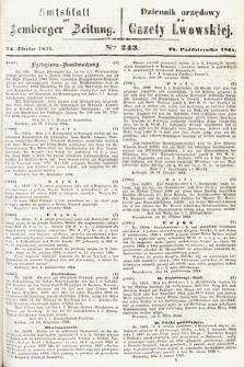 Amtsblatt zur Lemberger Zeitung = Dziennik Urzędowy do Gazety Lwowskiej. 1864, nr 243