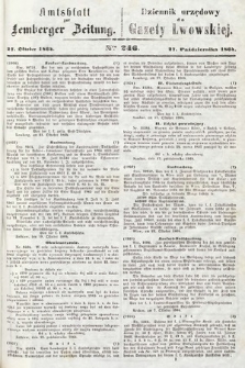 Amtsblatt zur Lemberger Zeitung = Dziennik Urzędowy do Gazety Lwowskiej. 1864, nr 246