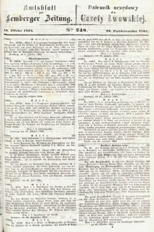 Amtsblatt zur Lemberger Zeitung = Dziennik Urzędowy do Gazety Lwowskiej. 1864, nr 248