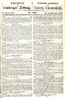 Amtsblatt zur Lemberger Zeitung = Dziennik Urzędowy do Gazety Lwowskiej. 1864, nr 249
