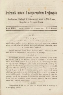 Dziennik Ustaw i Rozporządzeń Krajowych dla Królestwa Galicyi i Lodomeryi wraz z Wielkiem Księstwem Krakowskiem. 1868, cz. 16