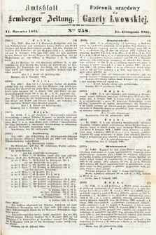 Amtsblatt zur Lemberger Zeitung = Dziennik Urzędowy do Gazety Lwowskiej. 1864, nr 258