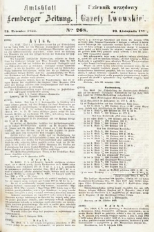 Amtsblatt zur Lemberger Zeitung = Dziennik Urzędowy do Gazety Lwowskiej. 1864, nr 268