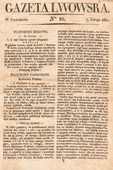 Gazeta Lwowska. 1831, nr 16