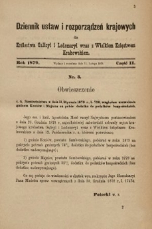 Dziennik Ustaw i Rozporządzeń Krajowych dla Królestwa Galicyi i Lodomeryi wraz z Wielkiem Księstwem Krakowskiem. 1879, cz. 2