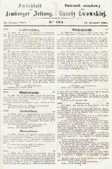 Amtsblatt zur Lemberger Zeitung = Dziennik Urzędowy do Gazety Lwowskiej. 1864, nr 285