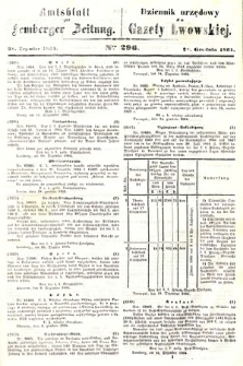 Amtsblatt zur Lemberger Zeitung = Dziennik Urzędowy do Gazety Lwowskiej. 1864, nr 296