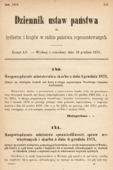 Dziennik Ustaw Państwa dla Królestw i Krajów w Radzie Państwa Reprezentowanych. 1871, z. 55