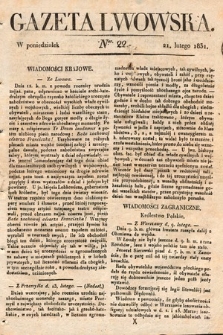 Gazeta Lwowska. 1831, nr 22
