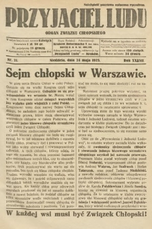 Przyjaciel Ludu : organ Związku Chłopskiego. 1925, nr 21