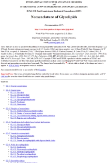 Nomenclature of Glycolipids