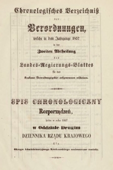 Dziennik Rządu Krajowego dla Okręgu Administracyjnego Krakowskiego. 1857, oddział 2 [całość]